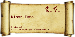 Klasz Imre névjegykártya