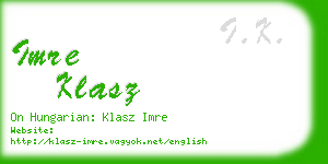 imre klasz business card